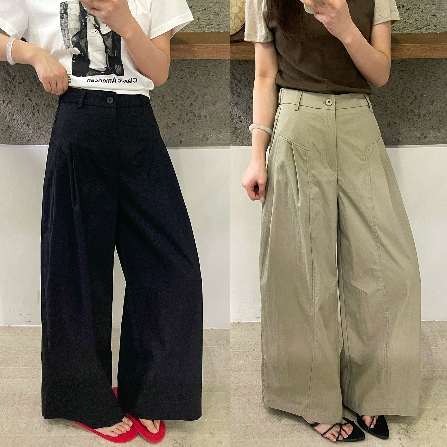 复古直筒西装阔腿裤女欧洲站裤子