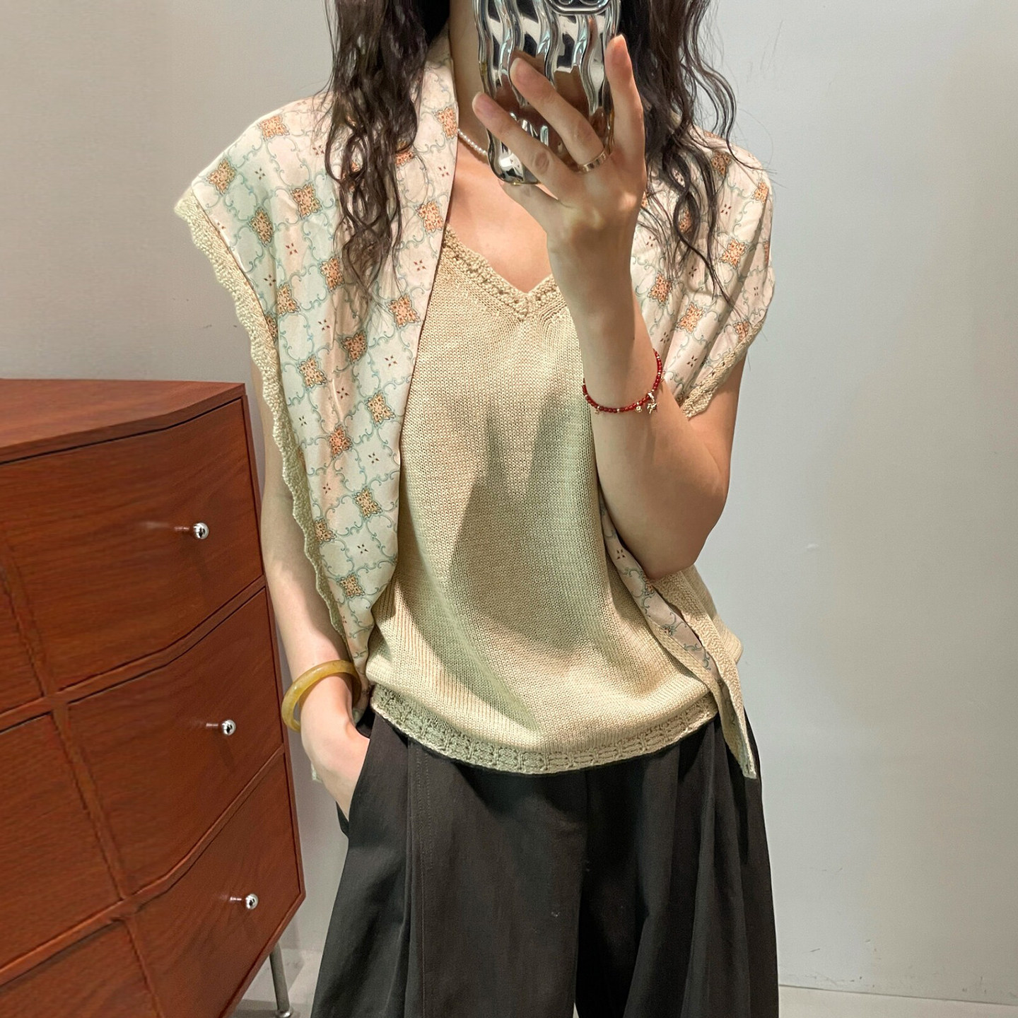 配披肩细羊毛亚麻针织衫女欧洲站