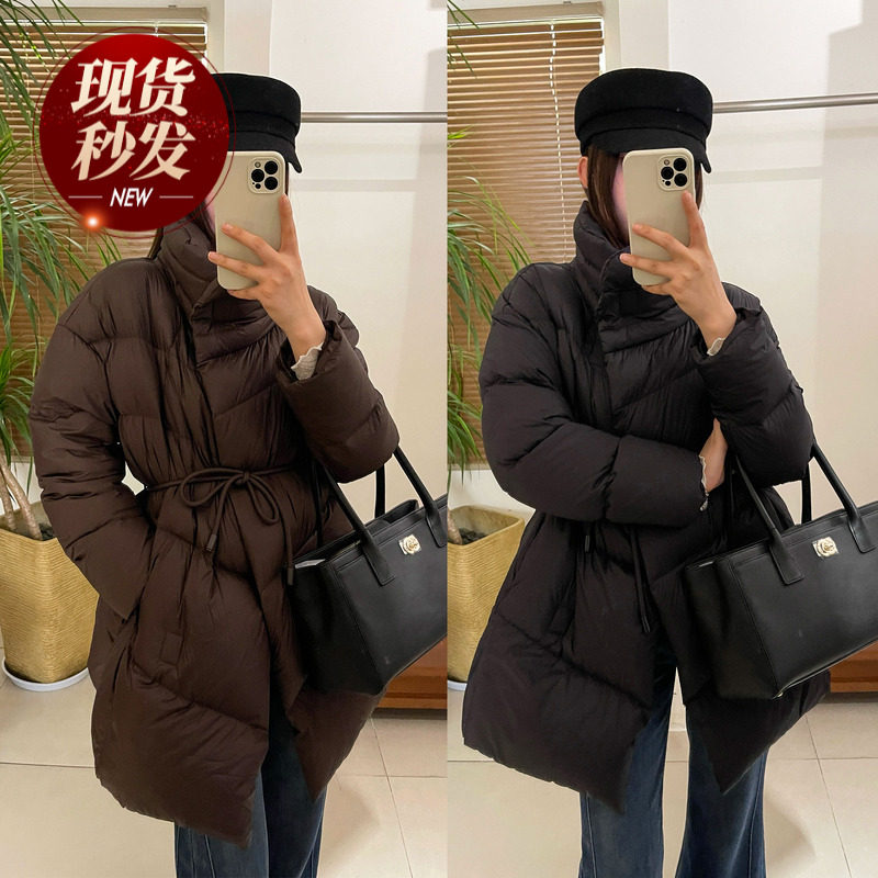 复古高领收腰羽绒服外套女欧洲站2025冬装新款欧货女装加厚上衣潮