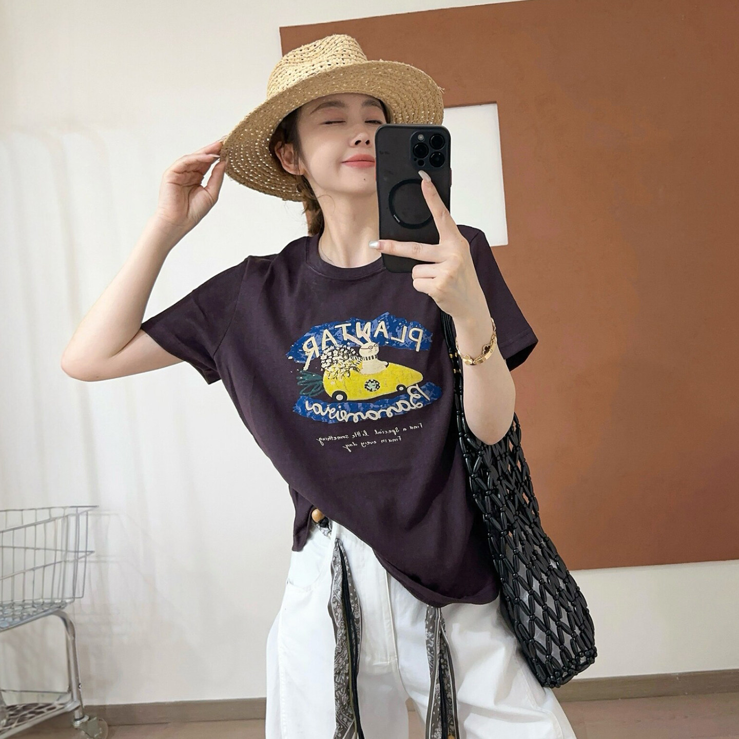 汽车印花小版短袖T恤女欧洲站2026夏装新款欧货女装时尚打底衫潮