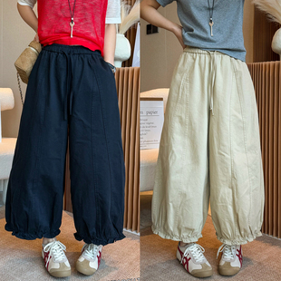 木耳边九分气球阔腿裤女欧洲站2026春装新款欧货女装花苞休闲裤潮