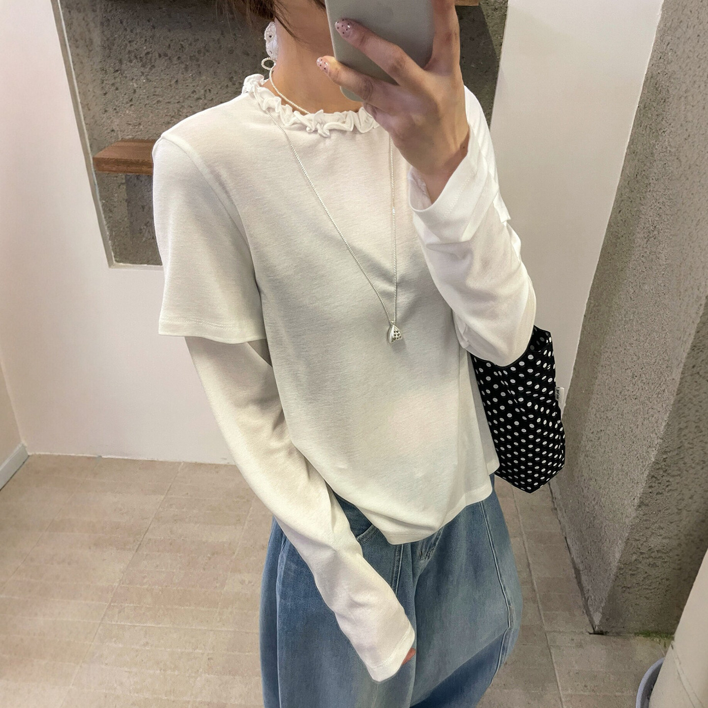 假两件天丝羊毛针织衫女欧洲站2026春装新款欧货女装薄款打底衫潮