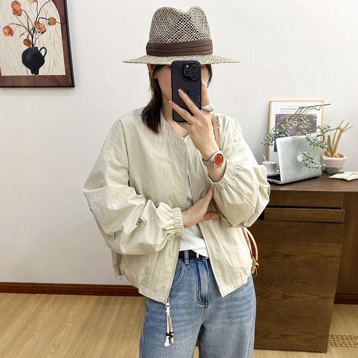 复古立领棒球服开衫外套女欧洲站2026春装新款欧货女装夹克上衣潮