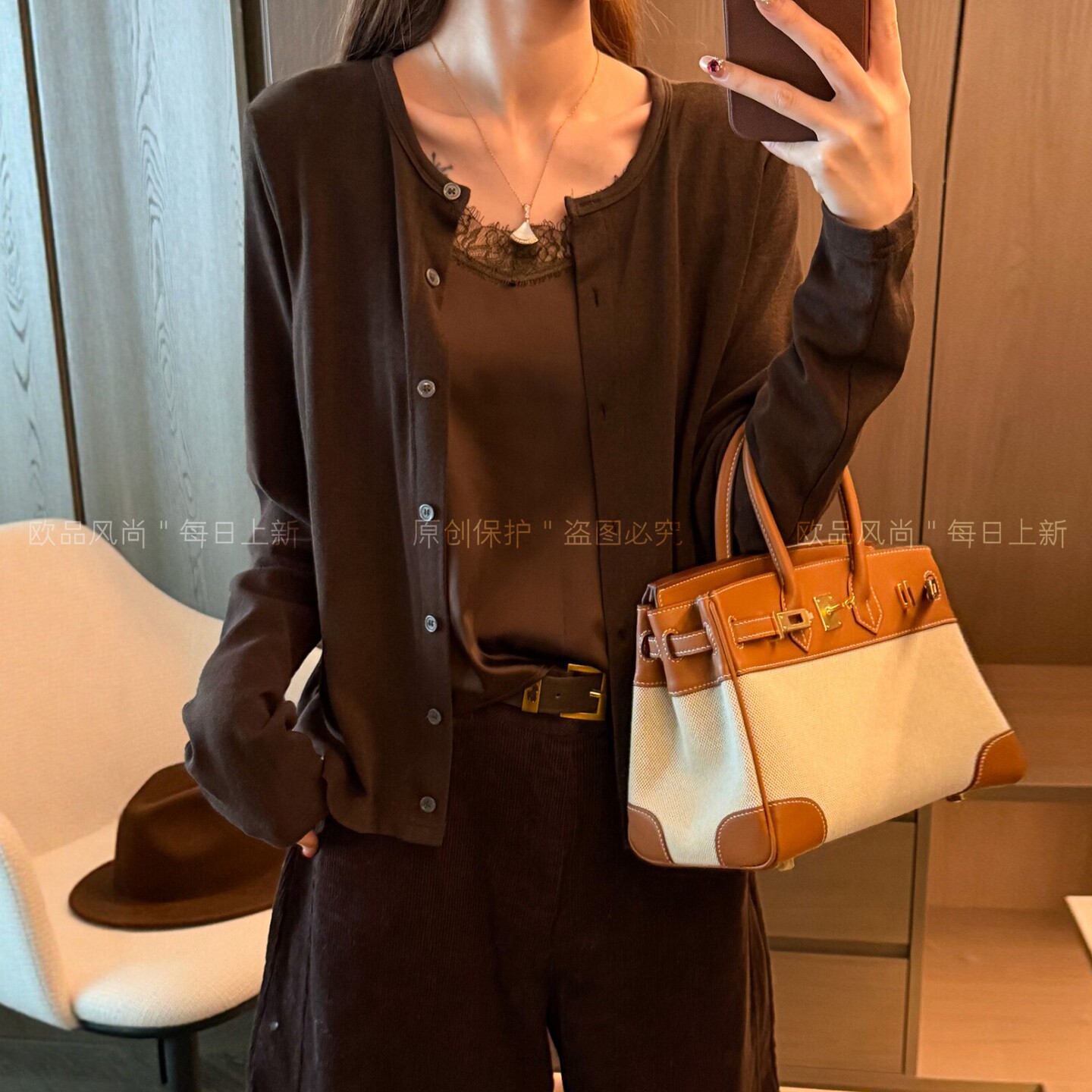 假两件背心羊毛针织开衫女欧洲站