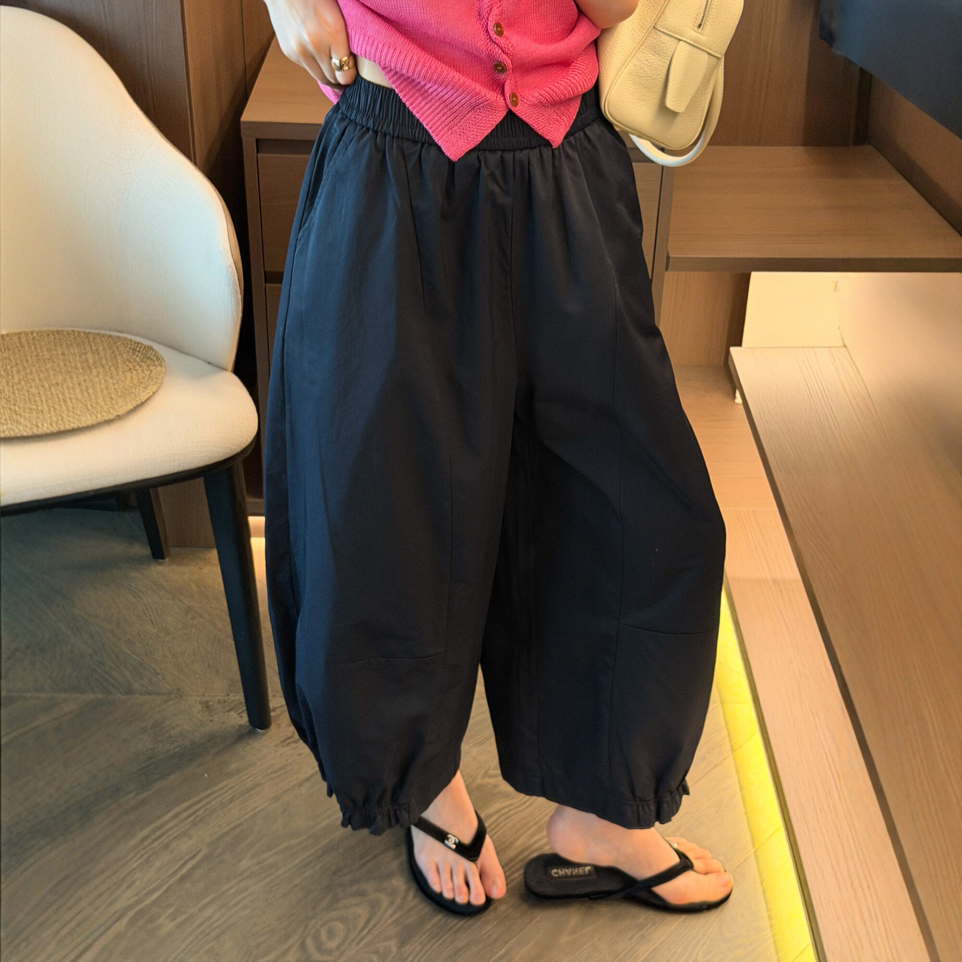 木耳边九分花苞阔腿裤女欧洲站2026夏装新款欧货女装时尚休闲裤潮