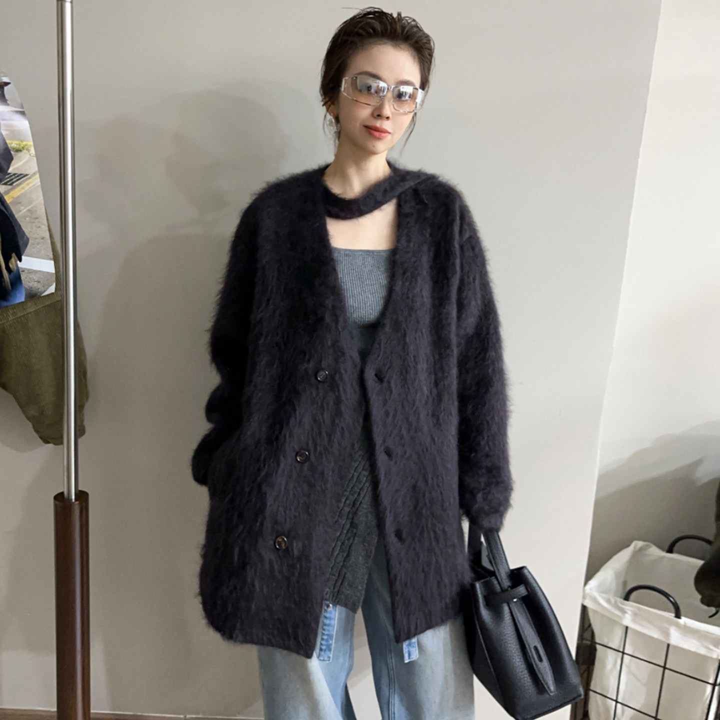 复古飘带羊绒皮草大衣女欧洲站2025冬装新款欧货女装羊毛呢外套潮,女装/女士精品,毛呢外套,淘宝优惠券,粉丝福利购,淘宝优惠卷