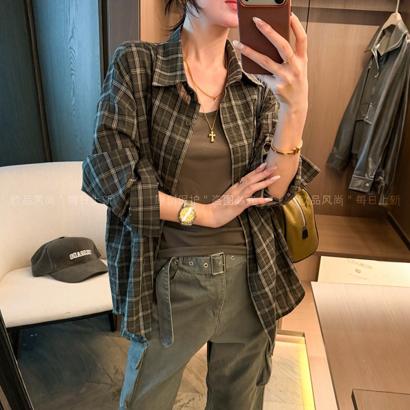 POLO领衬衫背心两件套上衣女欧货