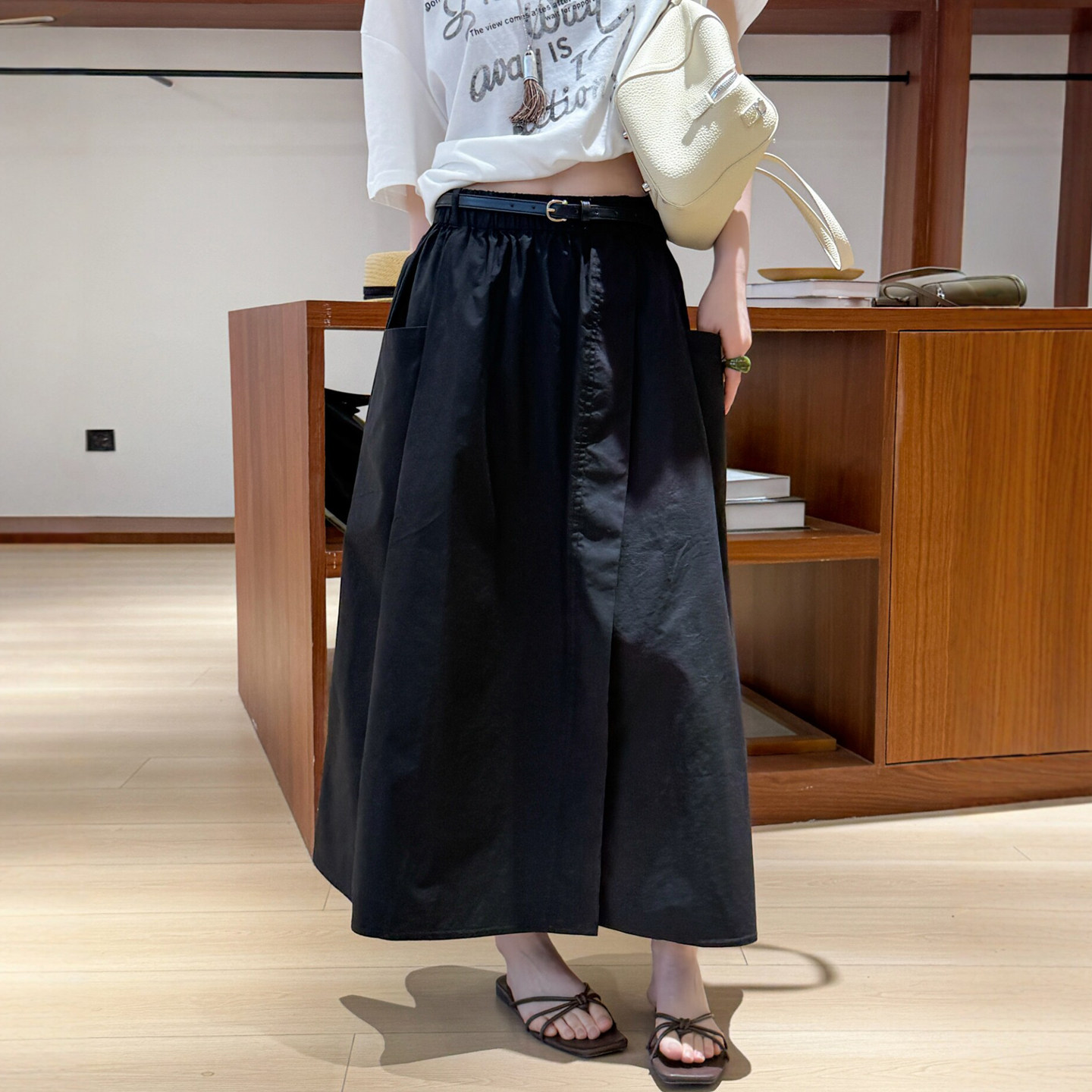 不规则拼接A字半身裙女欧洲站2026夏装新款欧货女装时尚西装裙潮
