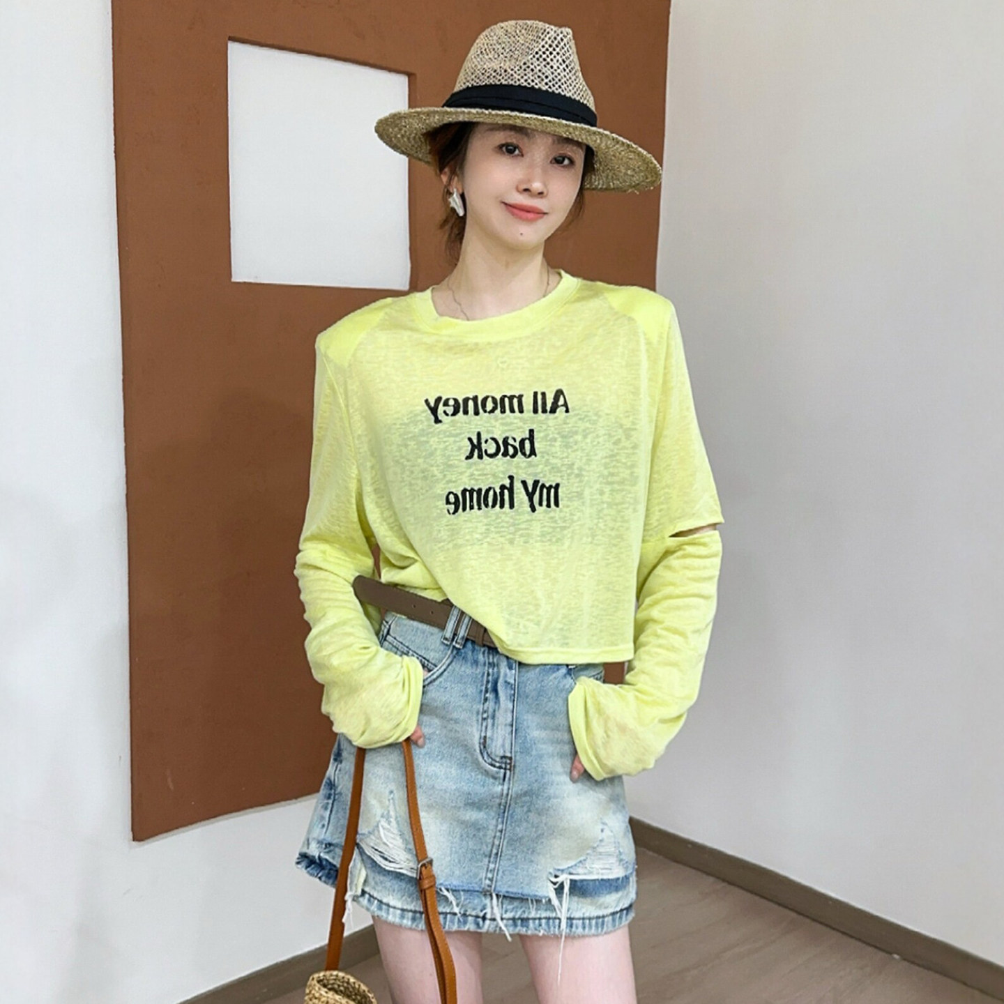 字母印花防晒面膜T恤女欧洲站2026夏季新款欧货女装INS网红上衣潮