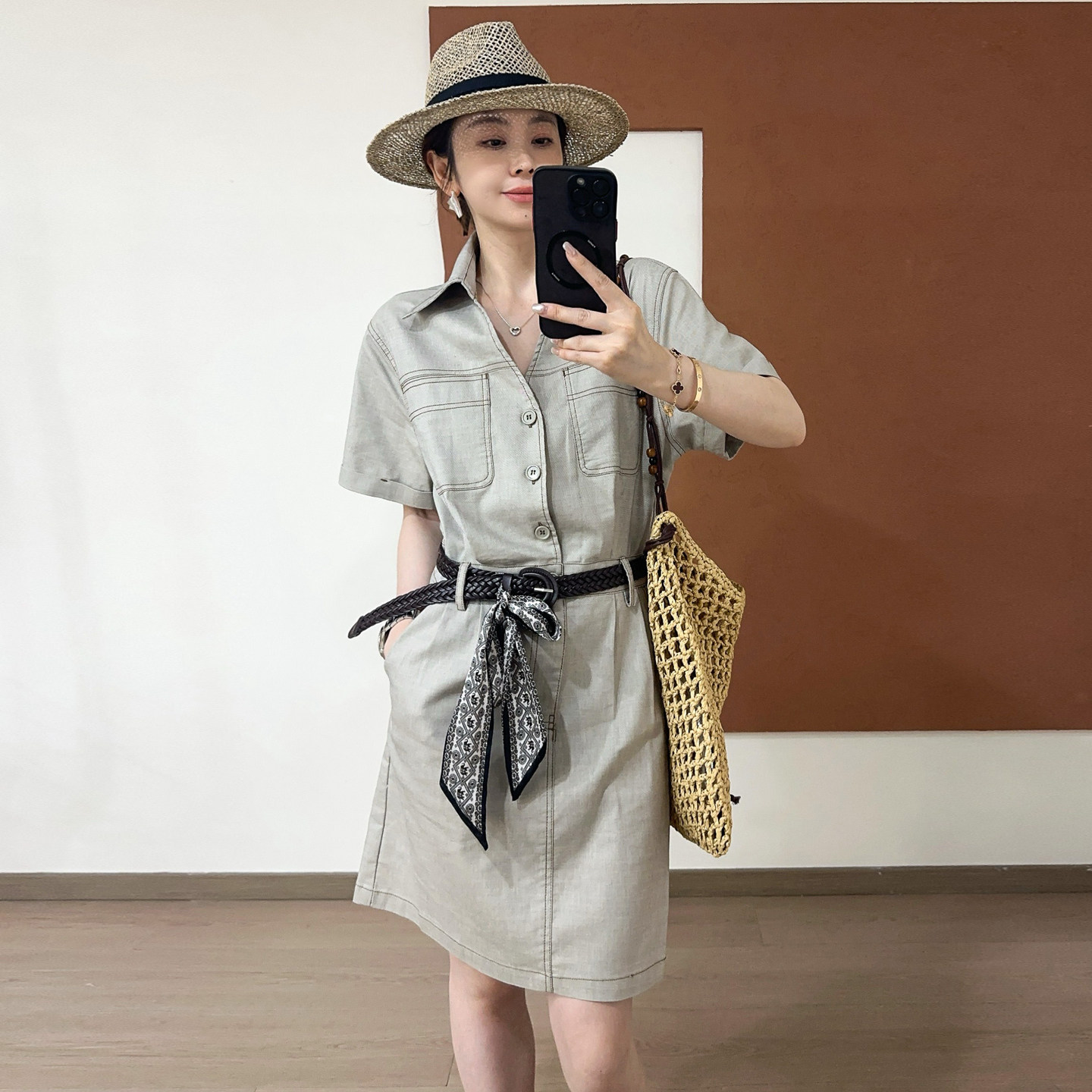 POLO翻领工装连衣裙女欧洲站裙子