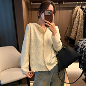 女欧洲站2025冬装 新款 欧货女装 蕾丝刺绣连帽羊毛针织衫 打底小衫 潮