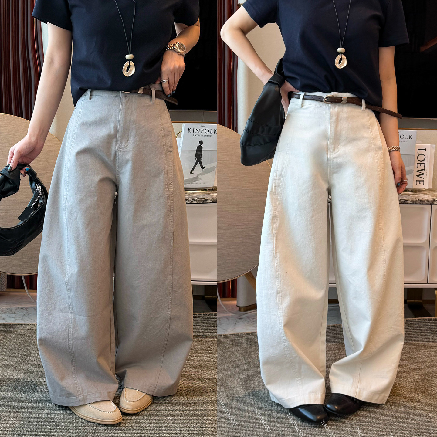复古拖地西装阔腿裤女欧洲站2026春装新款欧货女装时尚休闲裤子潮