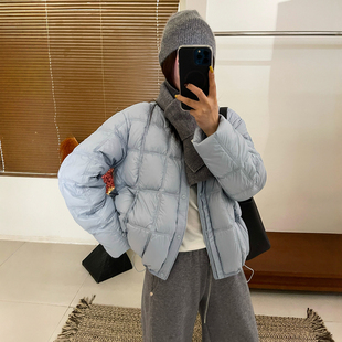 面包服外套潮 欧货女装 复古压格白鸭绒羽绒服女欧洲站2025冬装 新款