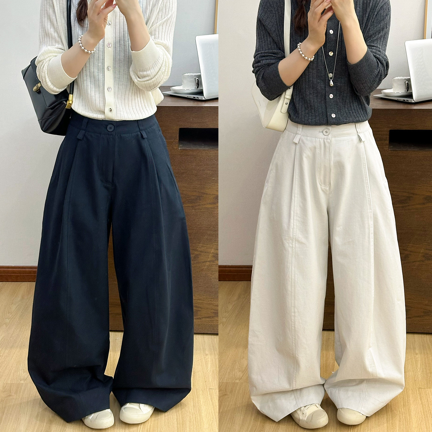 复古拖地西装阔腿裤女欧洲站2026春装新款欧货女装时尚休闲裤子潮
