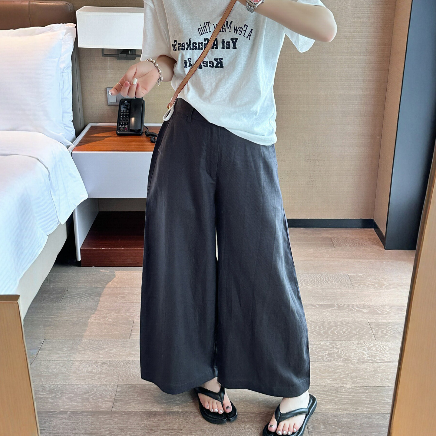 天丝麻料西装阔腿裤女欧洲站裤子