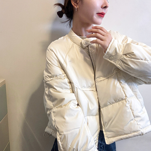 短款 欧货女装 面包服潮 新款 棒球领A字羽绒服外套女欧洲站2025冬装