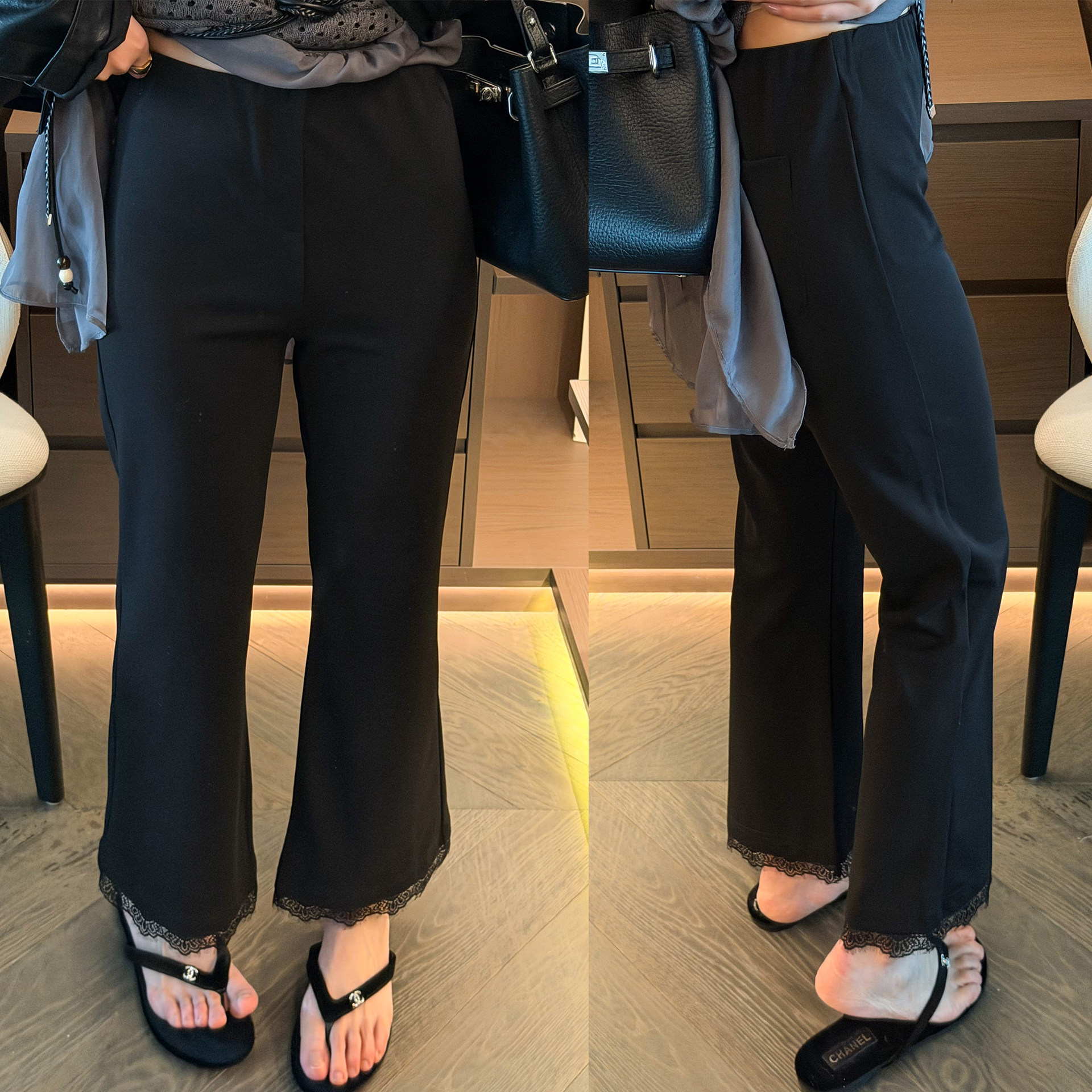 蕾丝拼接微喇休闲裤女欧洲站2026春装新款欧货女装时尚九分裤子潮