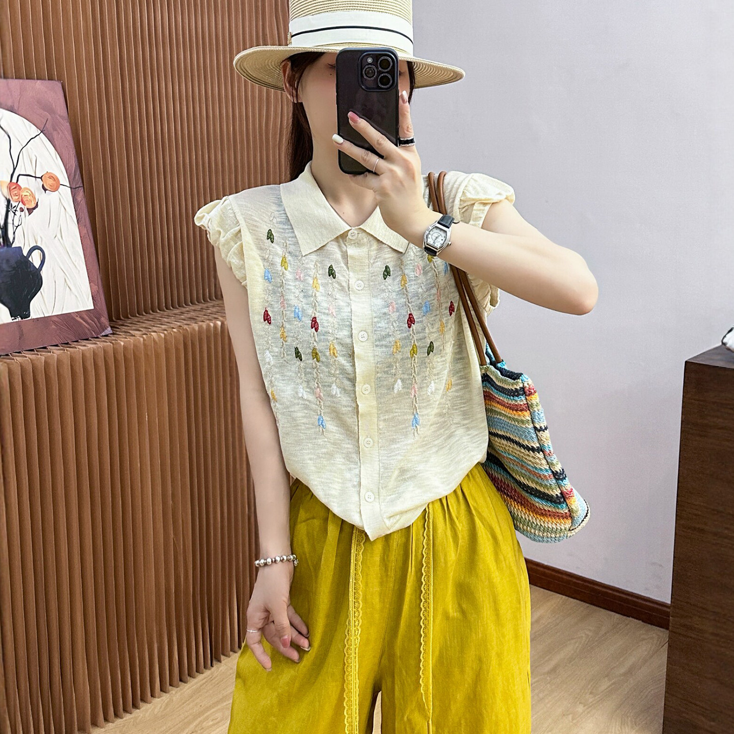 新中式盘扣爱心冰丝针织衫女欧货