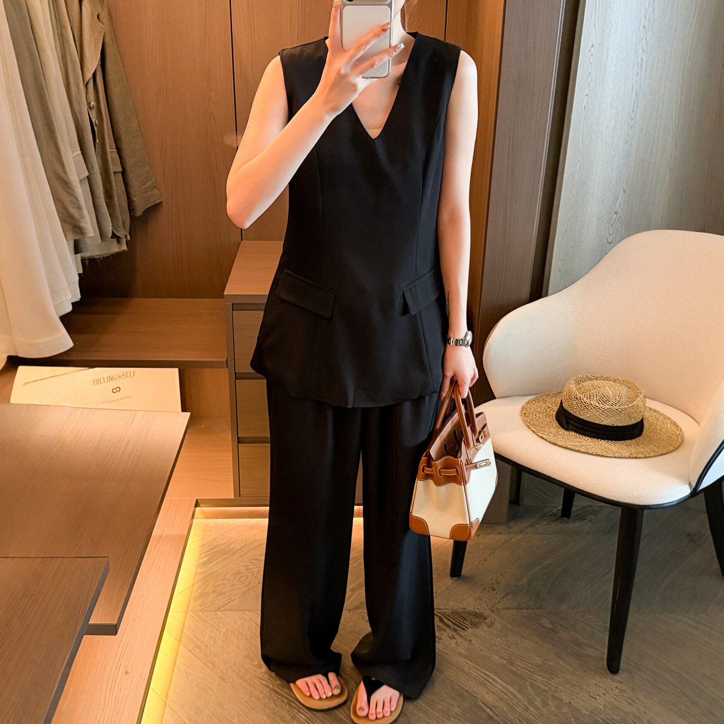 背心阔腿裤休闲两件套装女欧洲站