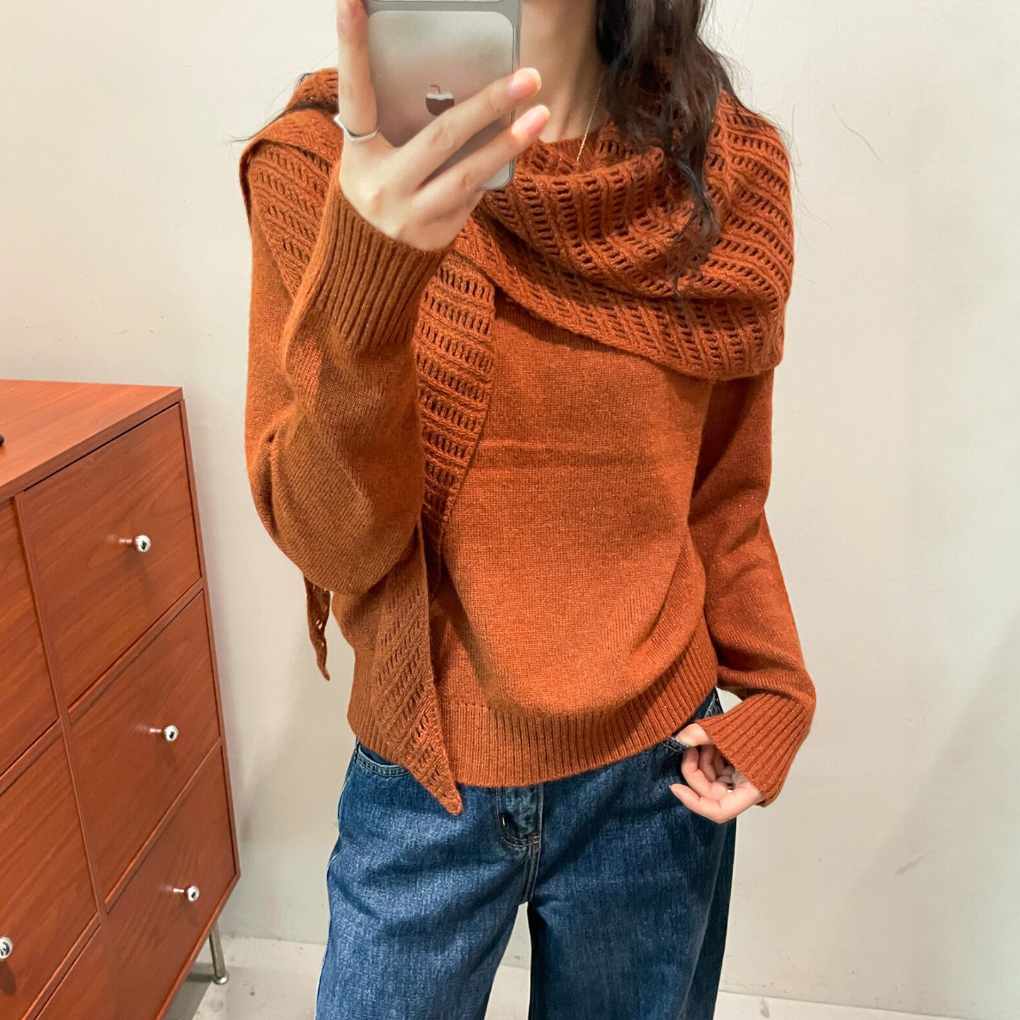 配镂空披肩羊绒针织衫女欧货毛衣
