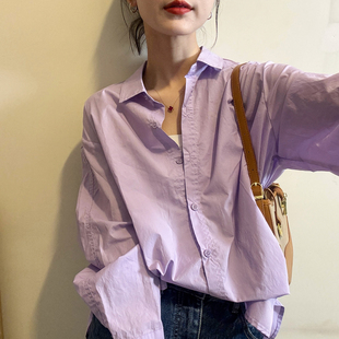 女欧洲站2026春装 洋气小衫 新款 时尚 潮 欧货女装 糖果色休闲气质衬衫