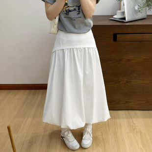 中长款 欧货女装 裙子潮 新款 假两件拼接A字半身裙女欧洲站2026春装