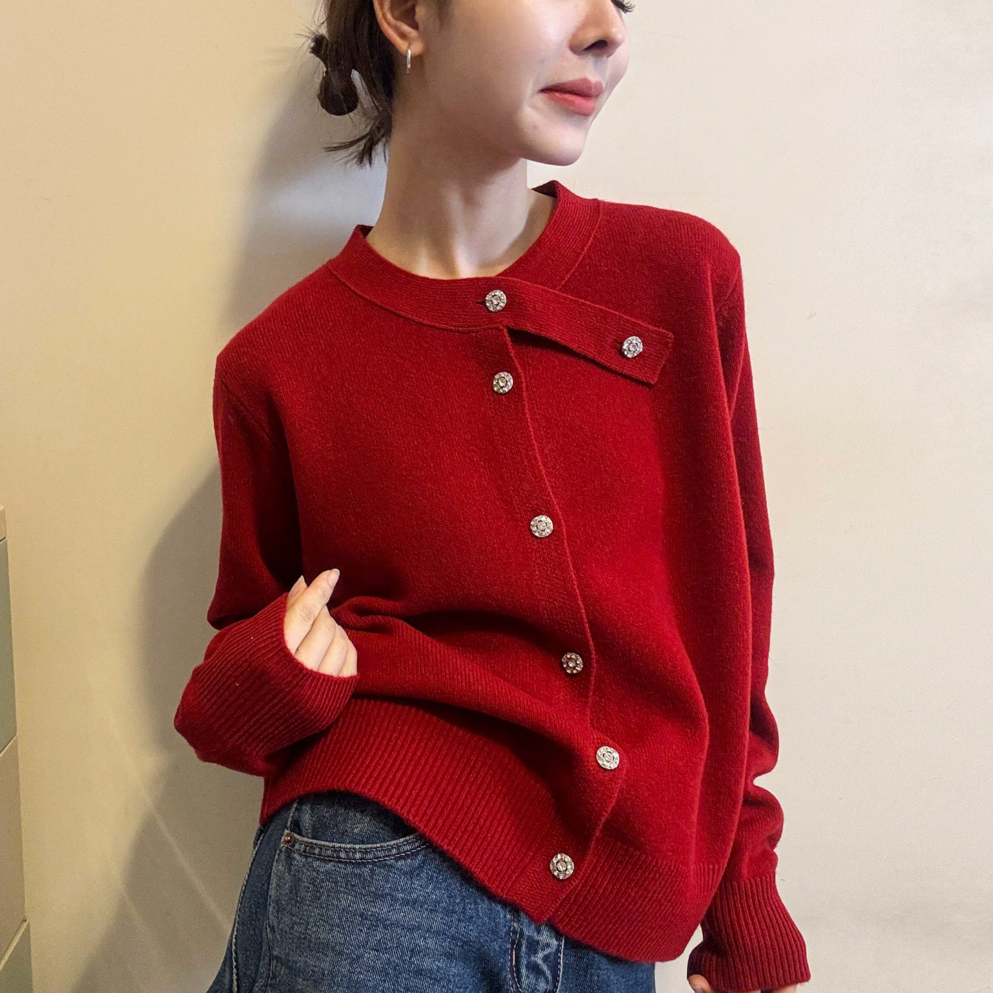 小香风纽扣羊毛针织开衫女欧洲站2025冬装新款欧货女装洋气毛衣潮,女装/女士精品,毛针织衫,淘宝优惠券,粉丝福利购,淘宝优惠卷