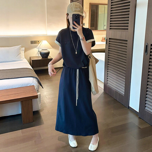 短袖T恤半身裙两件套装女欧洲站
