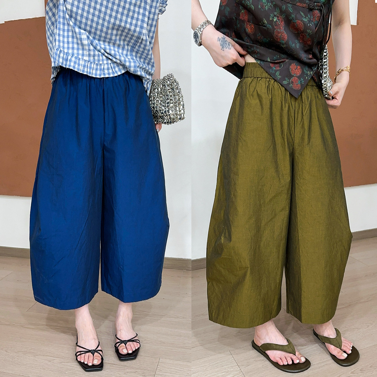 匹马棉九分气球阔腿裤女欧洲站潮