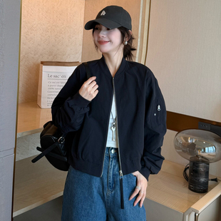 侧边褶皱棒球服外套女欧洲站2026春装 欧货女装 时尚 夹克上衣潮 新款