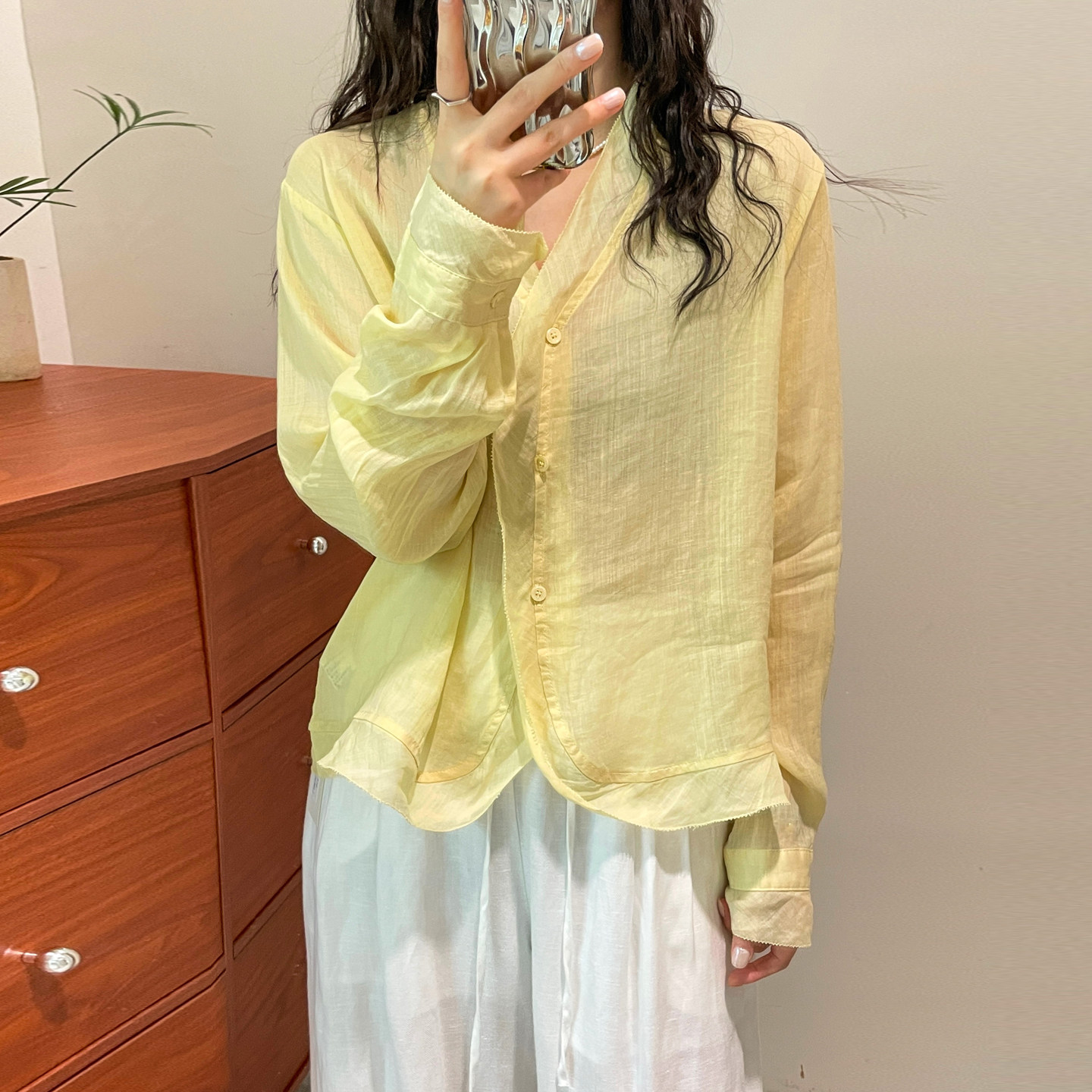 不规则防晒苎麻衬衫女欧洲站2026夏季新款欧货女装时尚洋气小衫潮