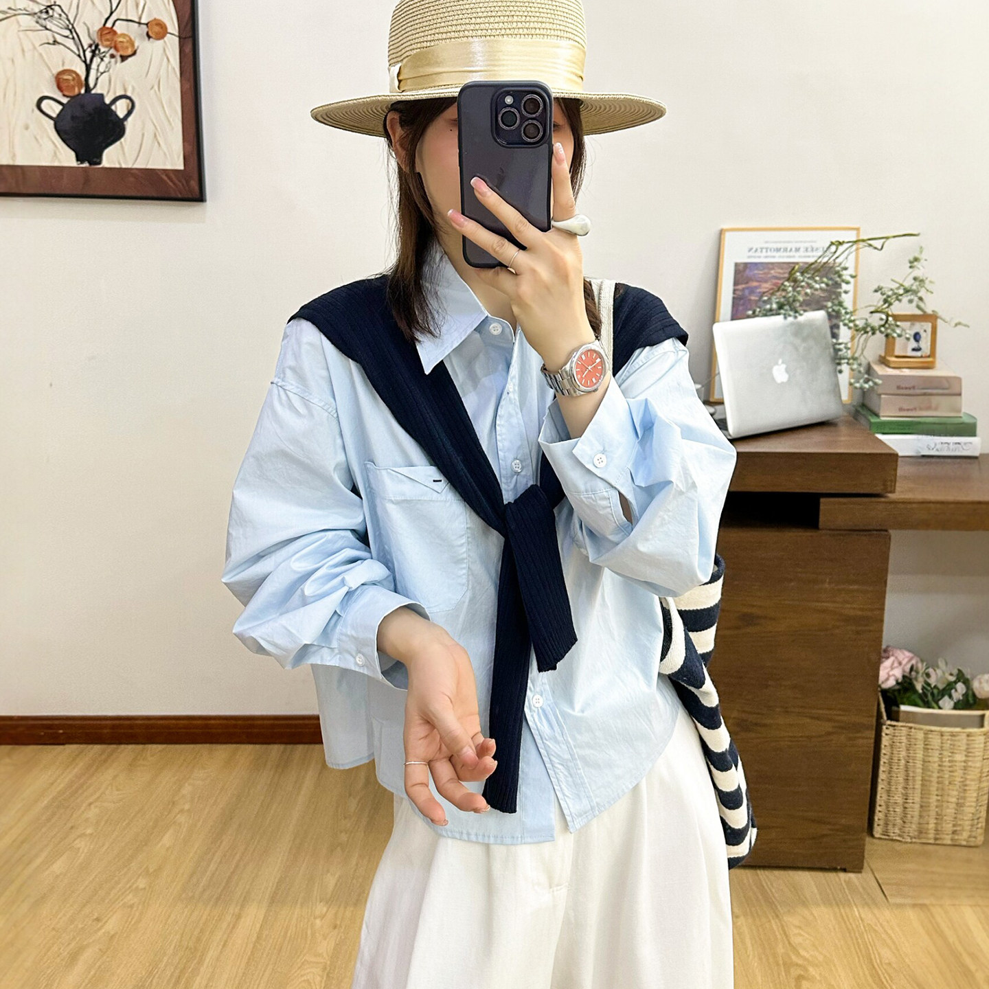 假两件披肩翻领衬衫女欧洲站2026春装新款欧货女装时尚洋气小衫潮