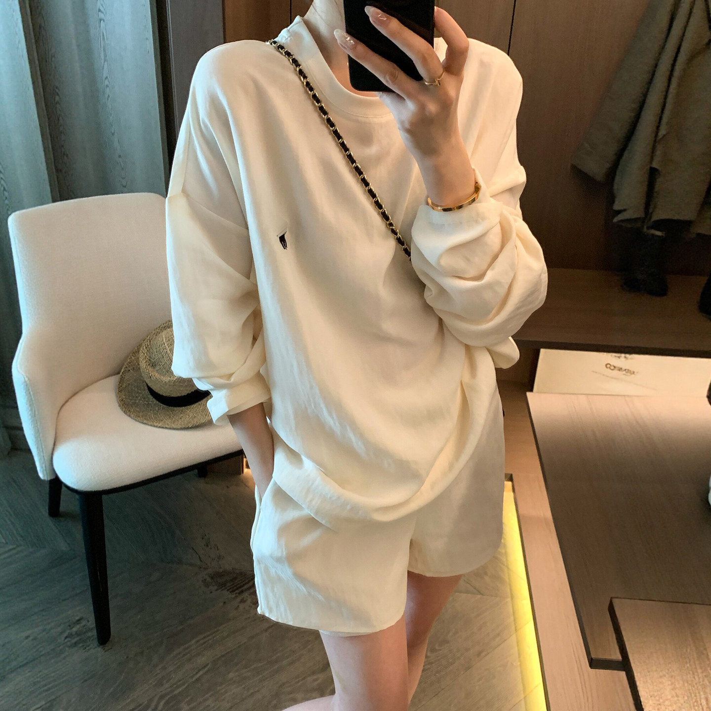 防晒衣衬衫短裤两件套装女欧洲站