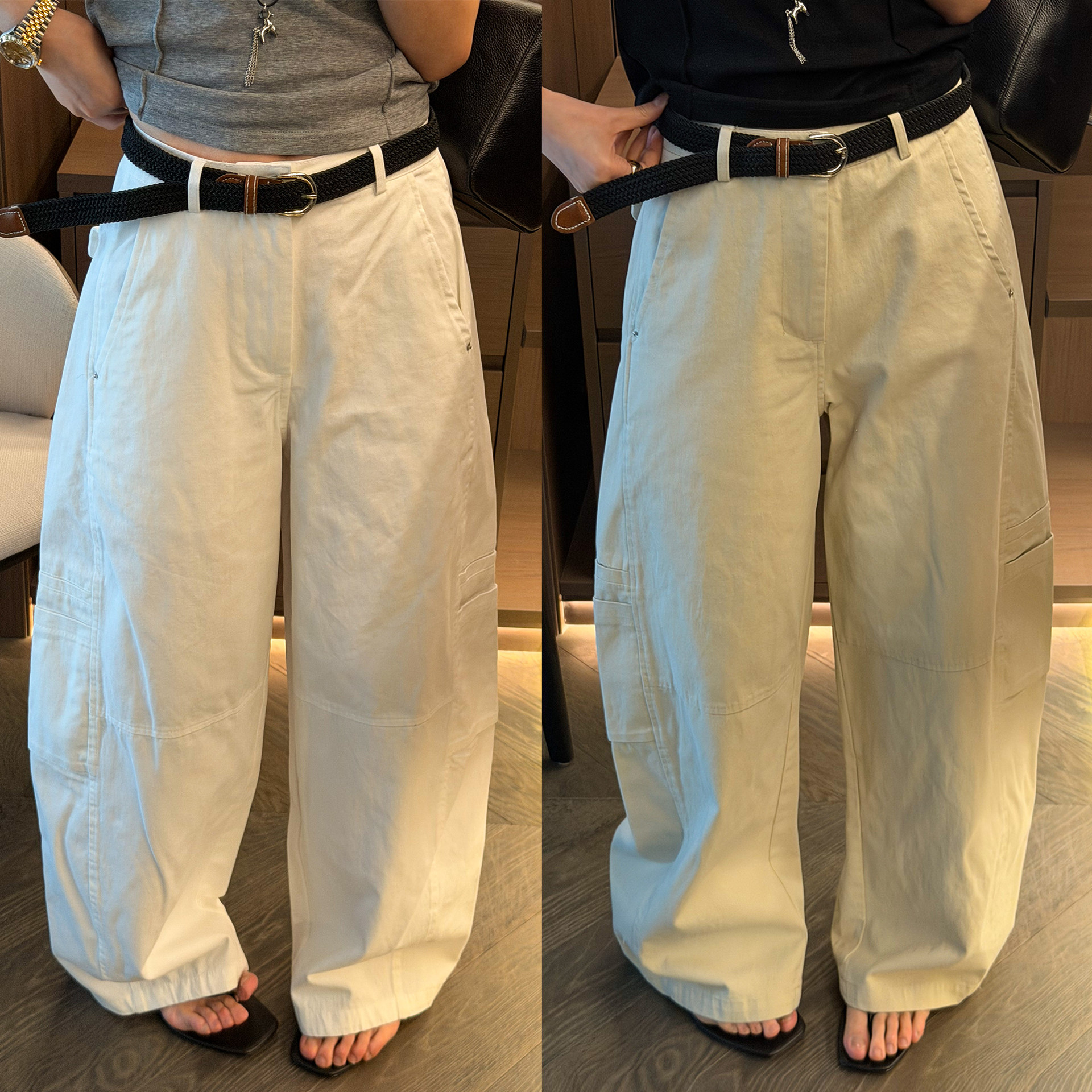 侧边口袋拖地工装阔腿裤女欧洲站2026春装新款欧货女装休闲裤子潮