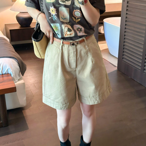 复古A字阔腿西装短裤女欧洲站潮