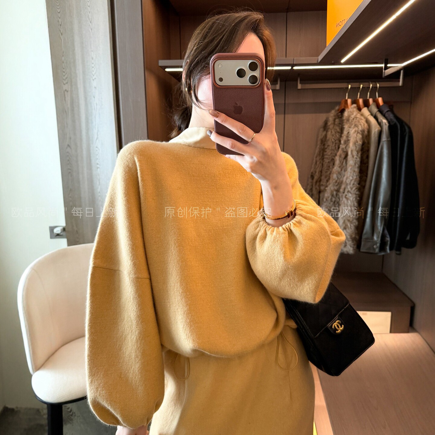 后背蝴蝶结绵羊毛针织衫女欧洲站