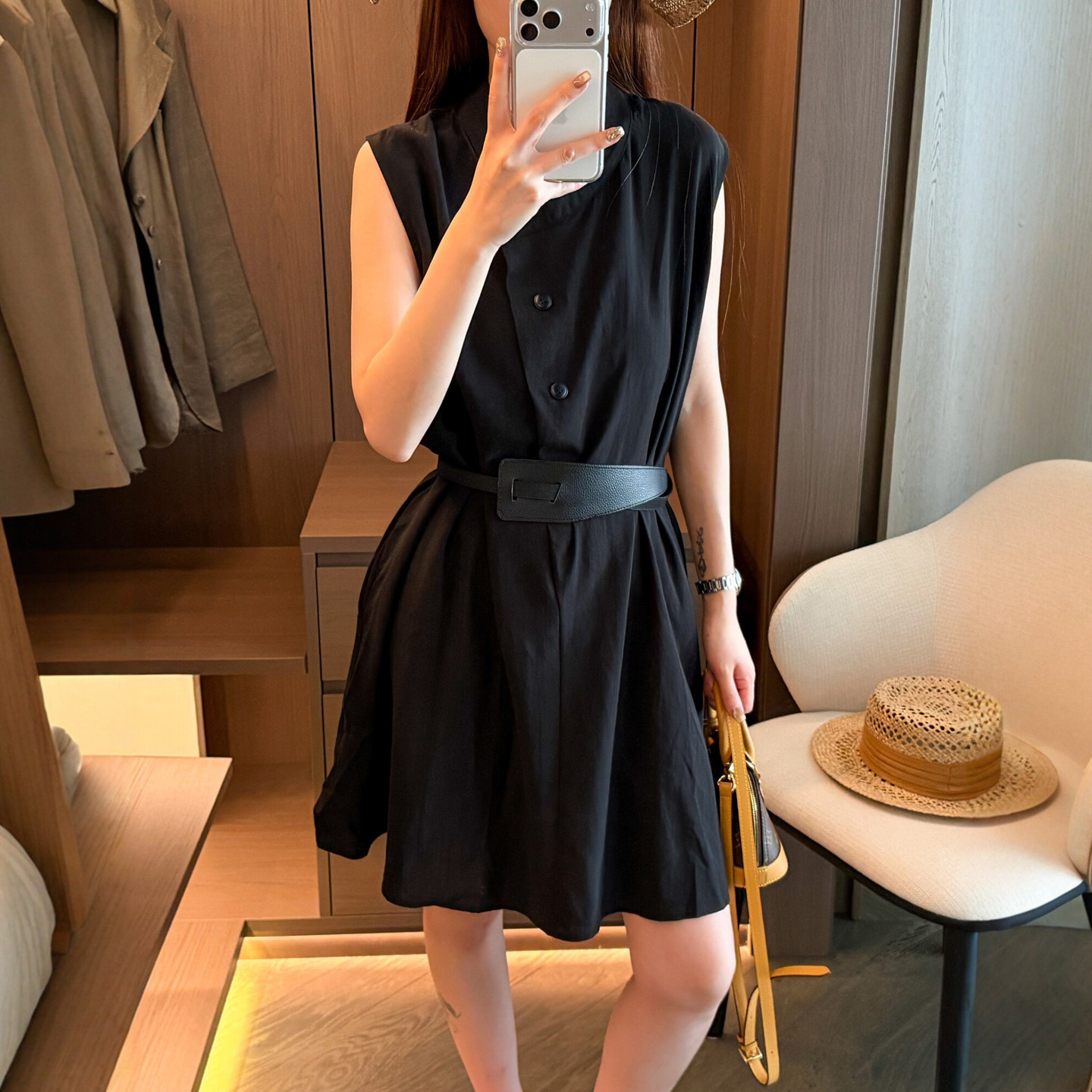 赫本风收腰A字连衣裙女欧货裙子