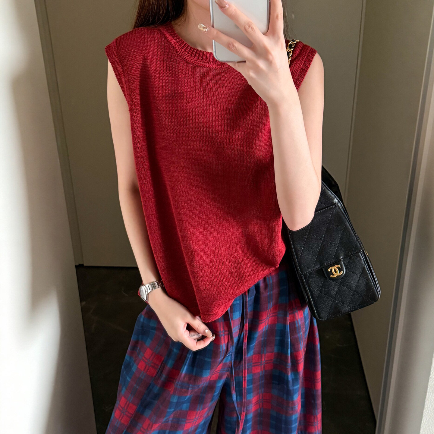 后开叉小飞袖冰丝针织衫女欧洲站