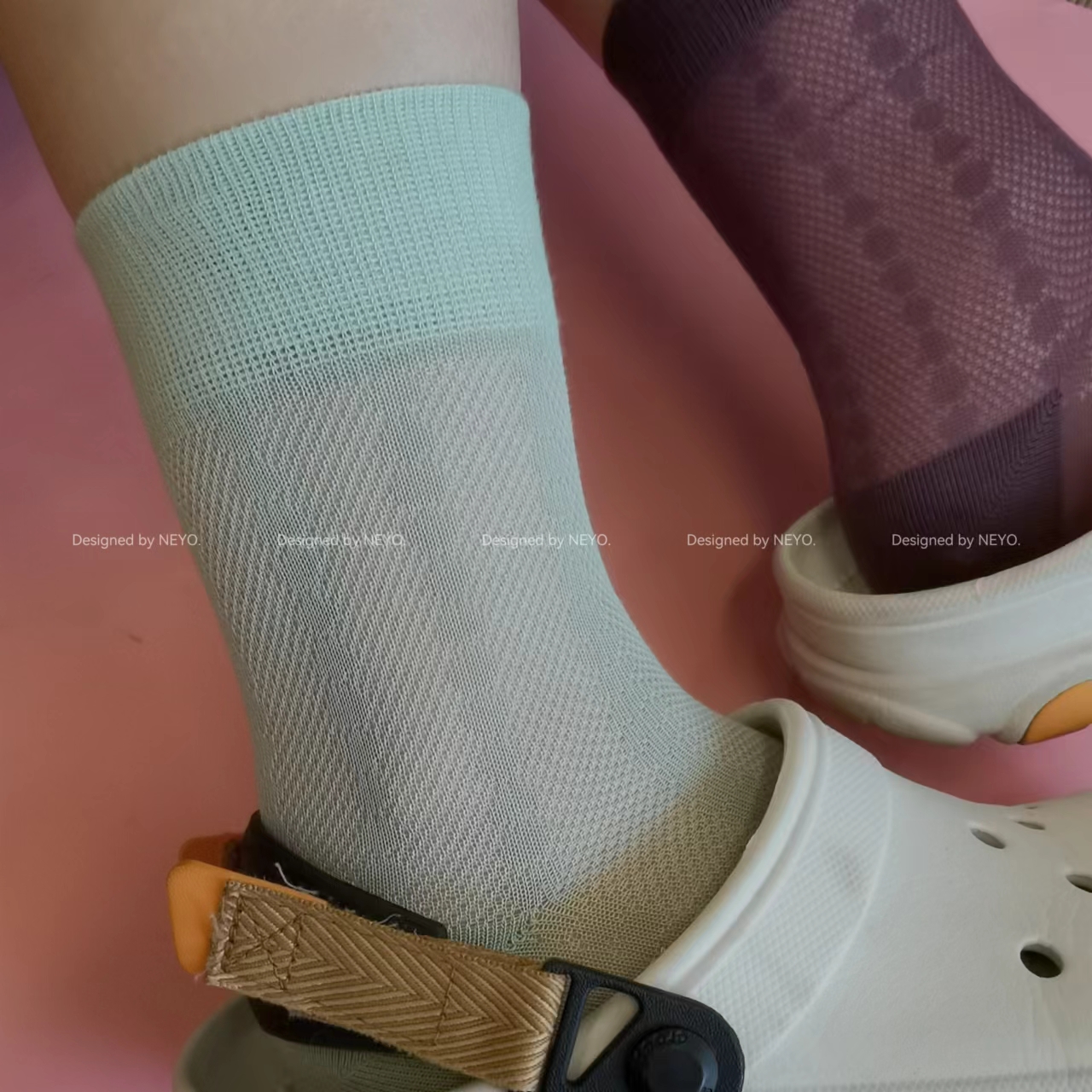 绢丝纯色透气无骨四季轻薄女袜