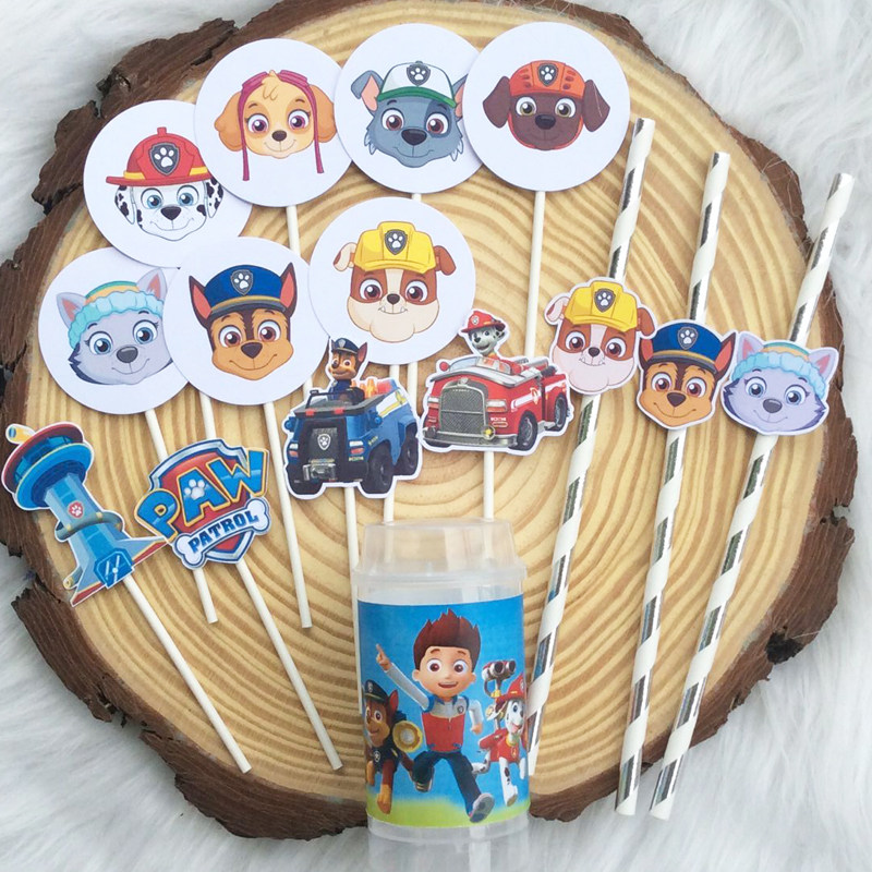 汪汪队蛋糕插件蛋糕装饰汪汪队生日派对装饰纸质插牌PAW PUPPY纸