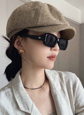 Vva Kataki24秋冬新款中性复古老钱风羊毛星空呢八角报童帽情侣款