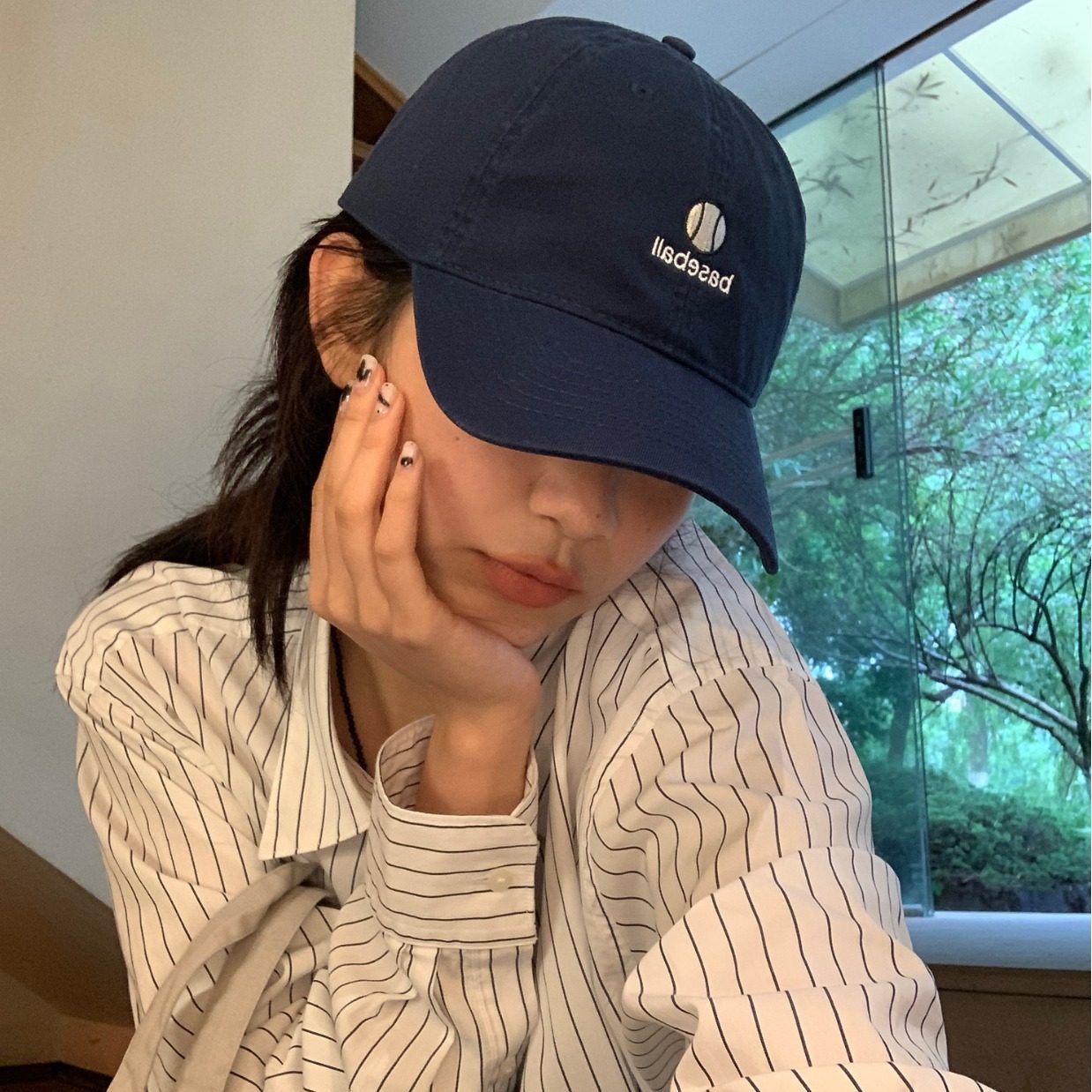 Vva Kataki【baseball】美式字母刺绣水洗软顶棒球帽子女百搭休闲