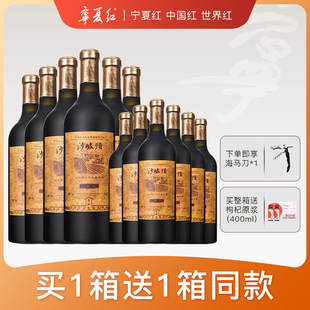 宁夏红沙坡头葡萄酒贺兰山东麓干红蛇龙珠14度红酒整箱750ml