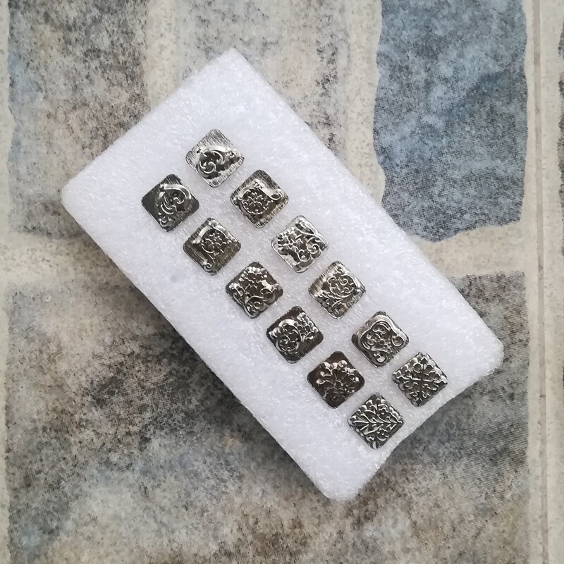 皮雕印花压花工具美式DIY印刻皮艺印章十二枚唐草纹印刻 标准尺寸