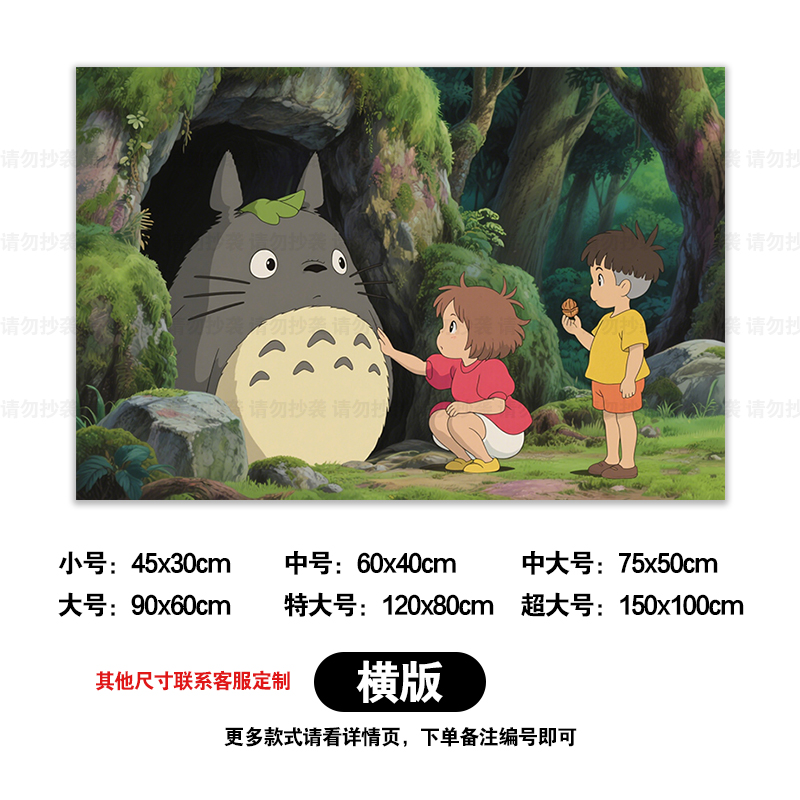 宫崎骏龙猫海报贴纸宿舍卧室墙贴画儿童房装饰布置幼儿园墙面贴