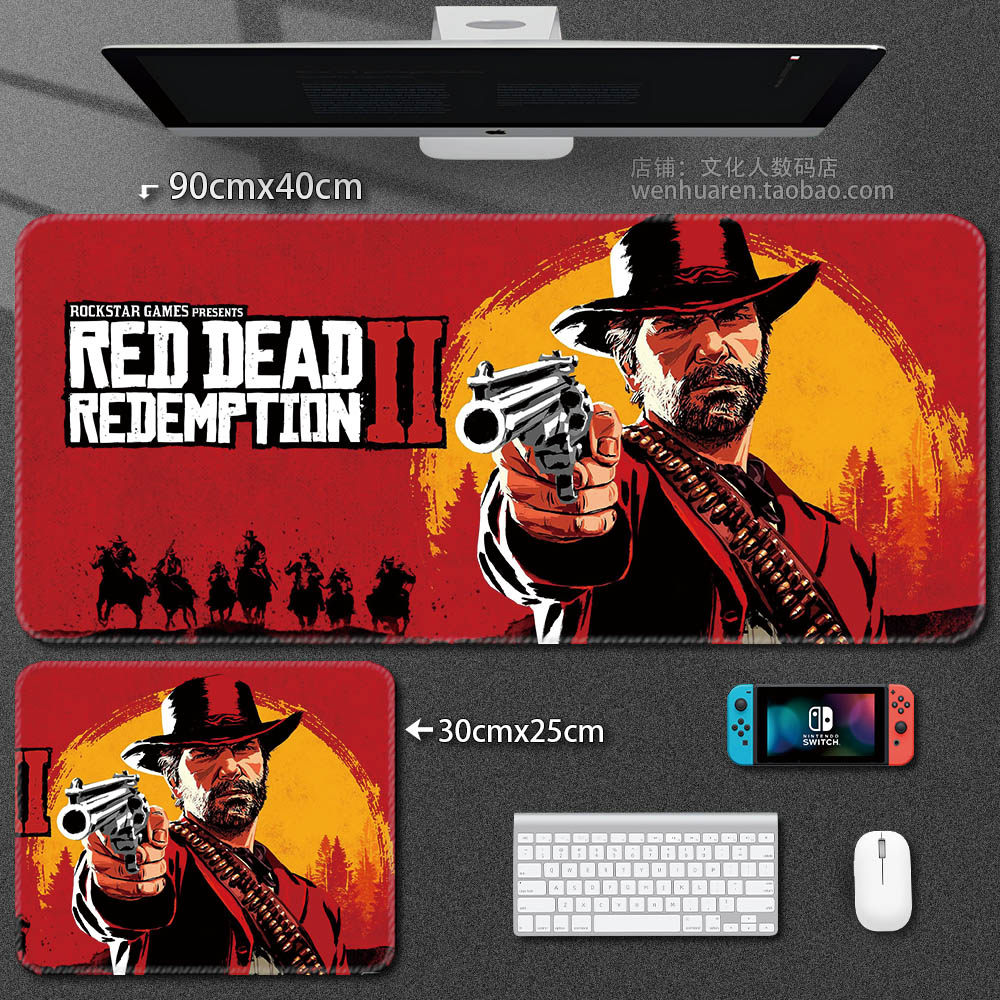 荒野大镖客2RDR鼠标垫大号大表哥周边电脑游戏电竞键盘亚瑟桌垫子