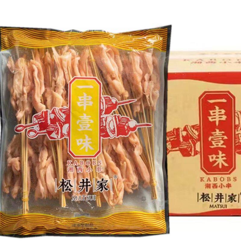 松井家去骨鸭掌小串烤肉串脱骨鸭爪串烧烤油炸冷冻半成品食材涮锅