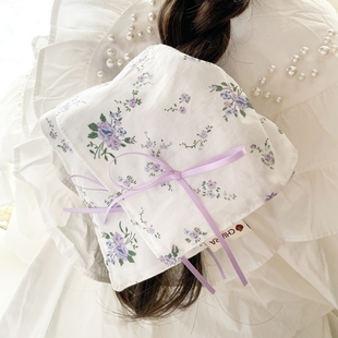 手作花朵发饰森系少女方巾发圈风车大肠圈棉艺皮筋丸子头饰品发绳