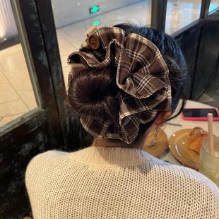 千金可露丽发圈格纹大肠圈女露思同款 发饰头绳扎马尾丸子头饰发绳