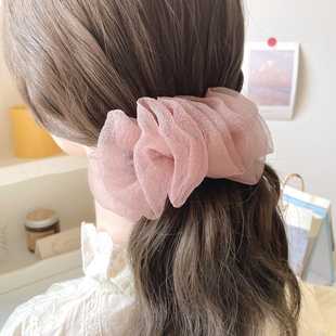 高级感雪纺纱香蕉夹法式 发夹后脑勺头饰马尾夹竖夹头花韩国发饰女